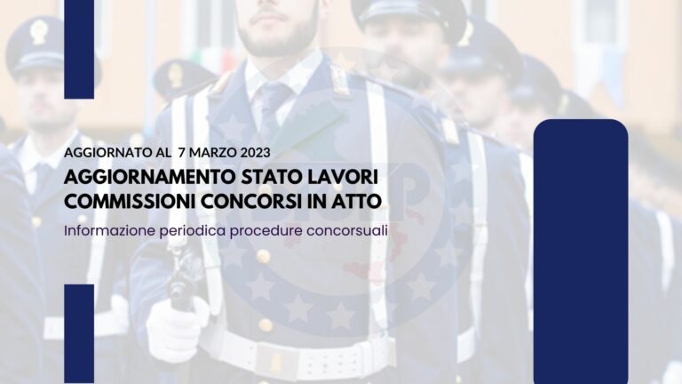 Aggiornamento Stato Lavori Commissioni Concorsi In Atto  – 7 Marzo 2023