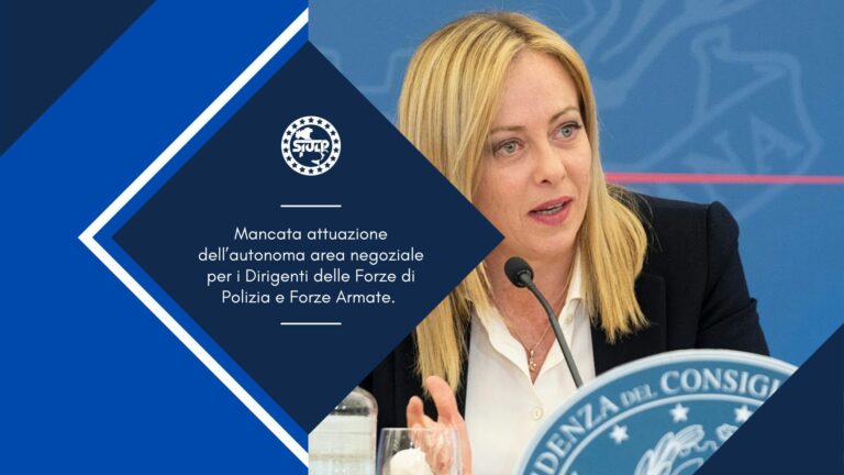 Mancata attuazione dell’autonoma area negoziale per i Dirigenti delle Forze di Polizia e Forze Armate.