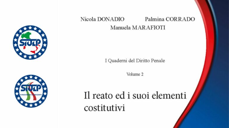 I Quaderni del Diritto Penale – Il reato ed i suoi elementi costitutivi
