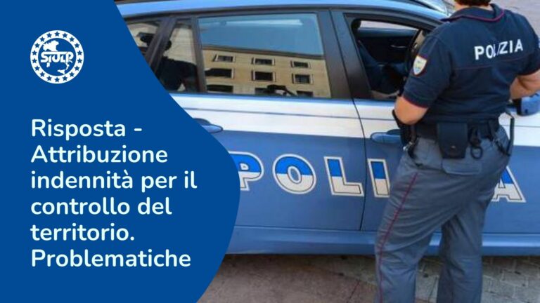 Risposta – Attribuzione indennità per il controllo del territorio. Problematiche
