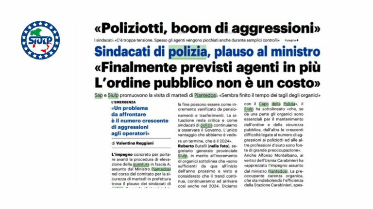 Incrementi d’organico necessari per gestire Ordine E Sicurezza Pubblica di Modena e Provincia