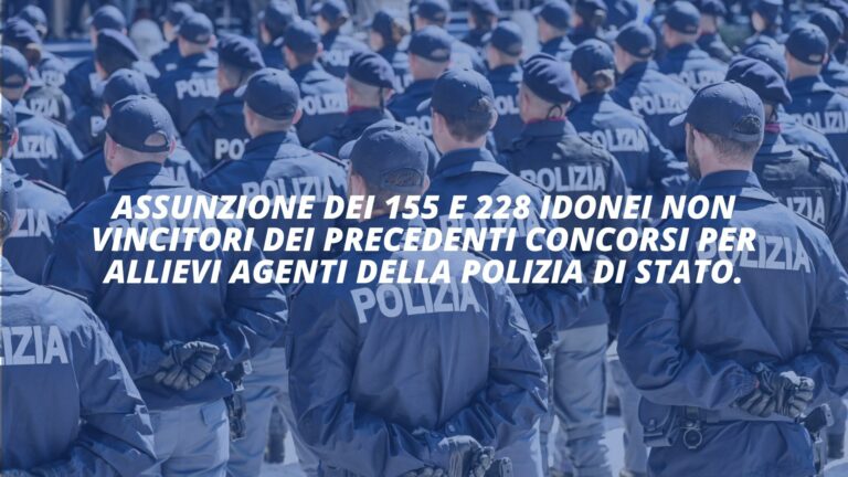Assunti gli idonei non vincitori dei concorsi allievi agenti