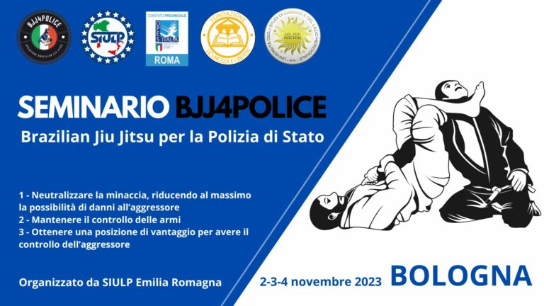 Prossimo corso di formazione di BJJ4POLICE a Bologna,2- 3 – 4 Novembre.