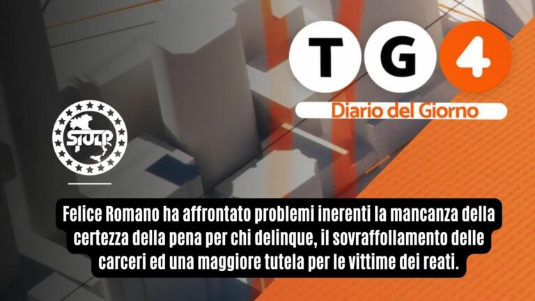 Felice Romano parla di Sicurezza a “Diario del Giorno” su RETE4