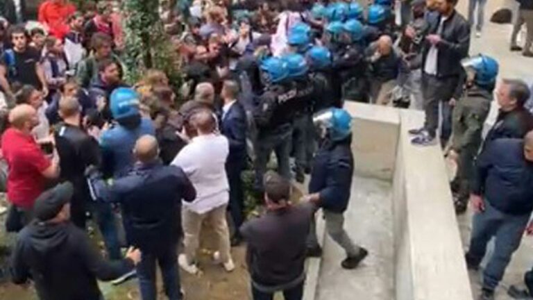 Scontri avvenuti questo pomeriggio presso l’Università Sapienza di Roma