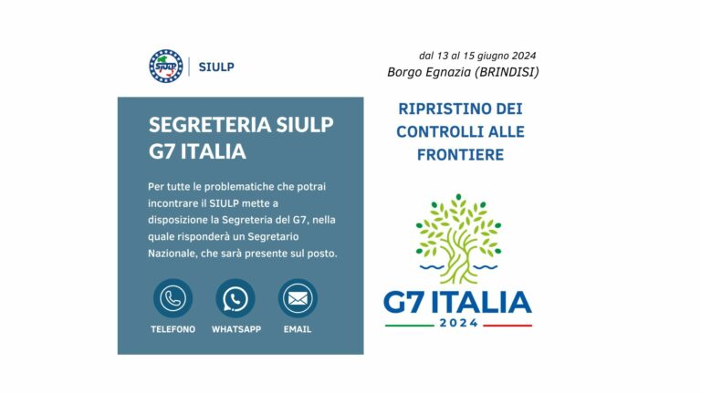 SEGRETERIA SIULP G7 ITALIA