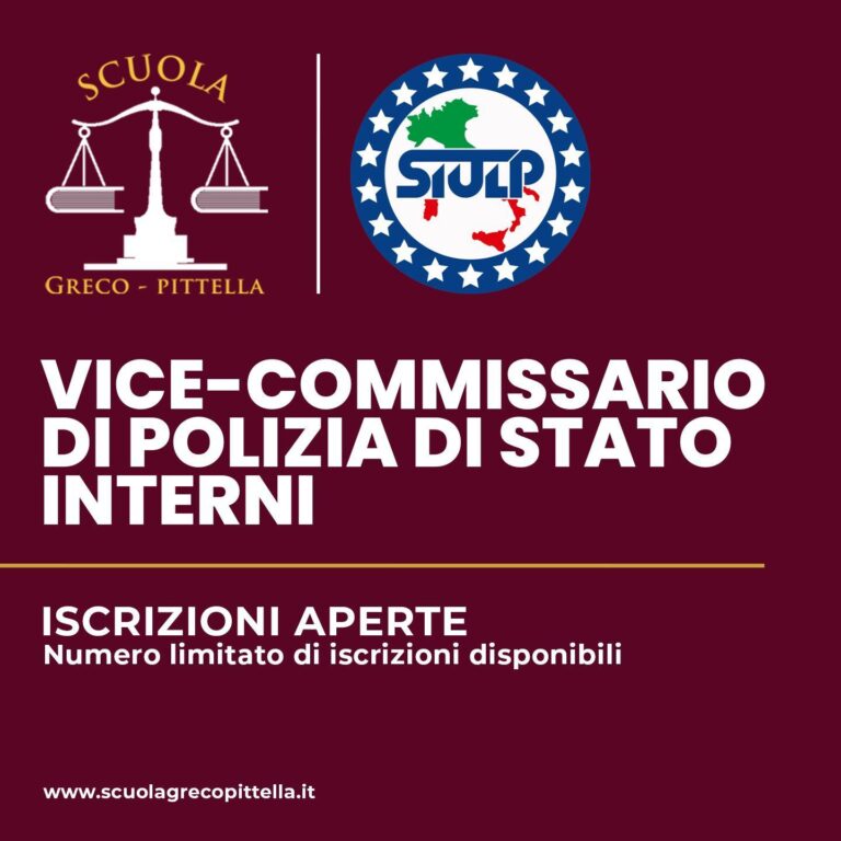 Corso Vice-Commissario di Polizia di Stato – Interni