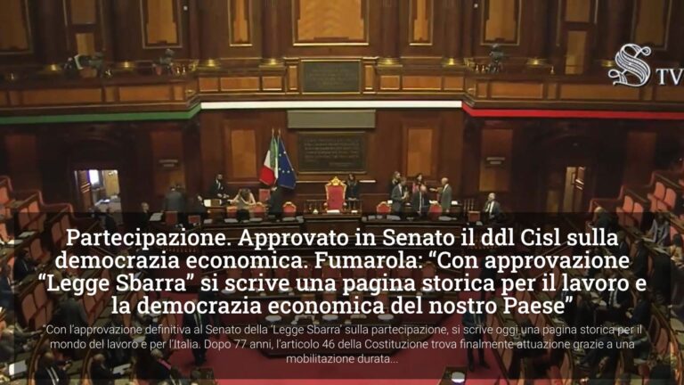 La partecipazione dei lavoratori alla vita delle imprese è diventata ufficialmente legge dello Stato.
