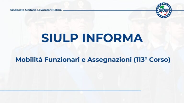 Mobilità Funzionari e Assegnazioni (113° Corso)