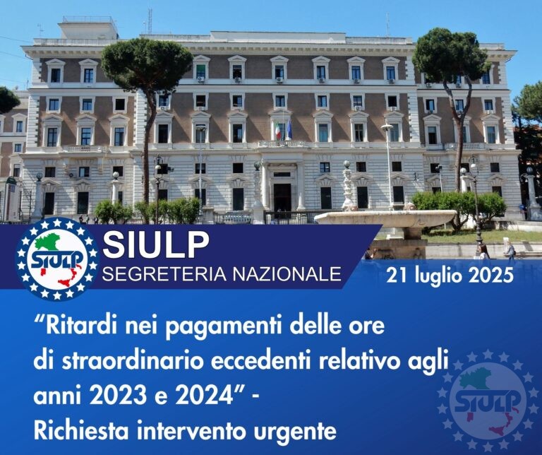 Ritardi nei pagamenti delle ore di straordinari eccedenti relativi agli anni 2023 e 2024