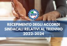 Recepimento degli accordi sindacali relativi al triennio 2022-2024
