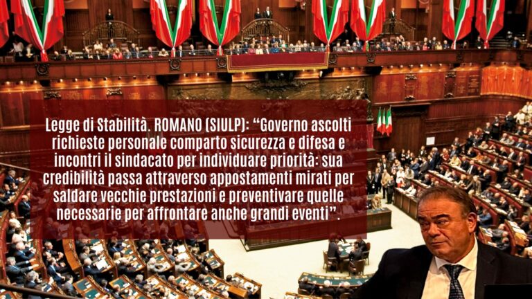 Governo ascolti richieste personale comparto sicurezza e difesa e incontri il sindacato