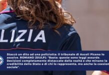 Staccò un dito ad una poliziotta: il tribunale di Ascoli Piceno lo assolve