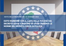 Esito riunione sul decreto legge e disegno di legge inerente le norme del decreto Forze di Polizia