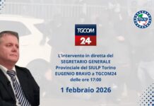 Il SEGRETARIO GENERALE Provinciale del SIULP TORINO EUGENIO BRAVO a TGCOM24