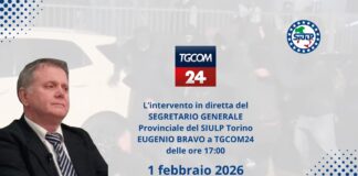 Il SEGRETARIO GENERALE Provinciale del SIULP TORINO EUGENIO BRAVO a TGCOM24