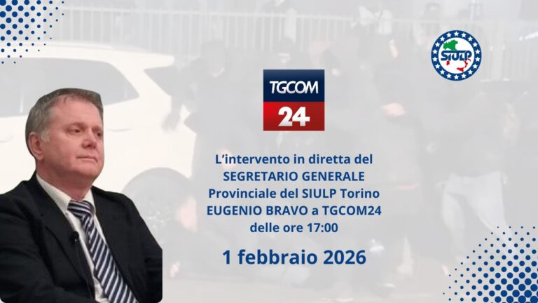 Il SEGRETARIO GENERALE Provinciale del SIULP TORINO EUGENIO BRAVO a TGCOM24