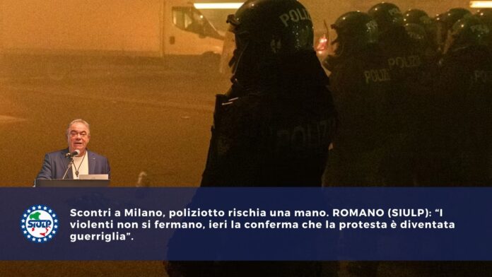 Scontri a Milano, poliziotto rischia una mano_SIULP_POLIZIA_DI_STATO